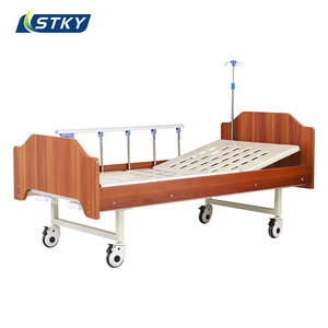 Letto Ospedaliero Manuale in Legno a 2 Manovelle per Assistenza Domiciliare con Sponde in Lega di Alluminio e <span class=keywords><strong>Testiera</strong></span> Rimovibile - Product Image 3