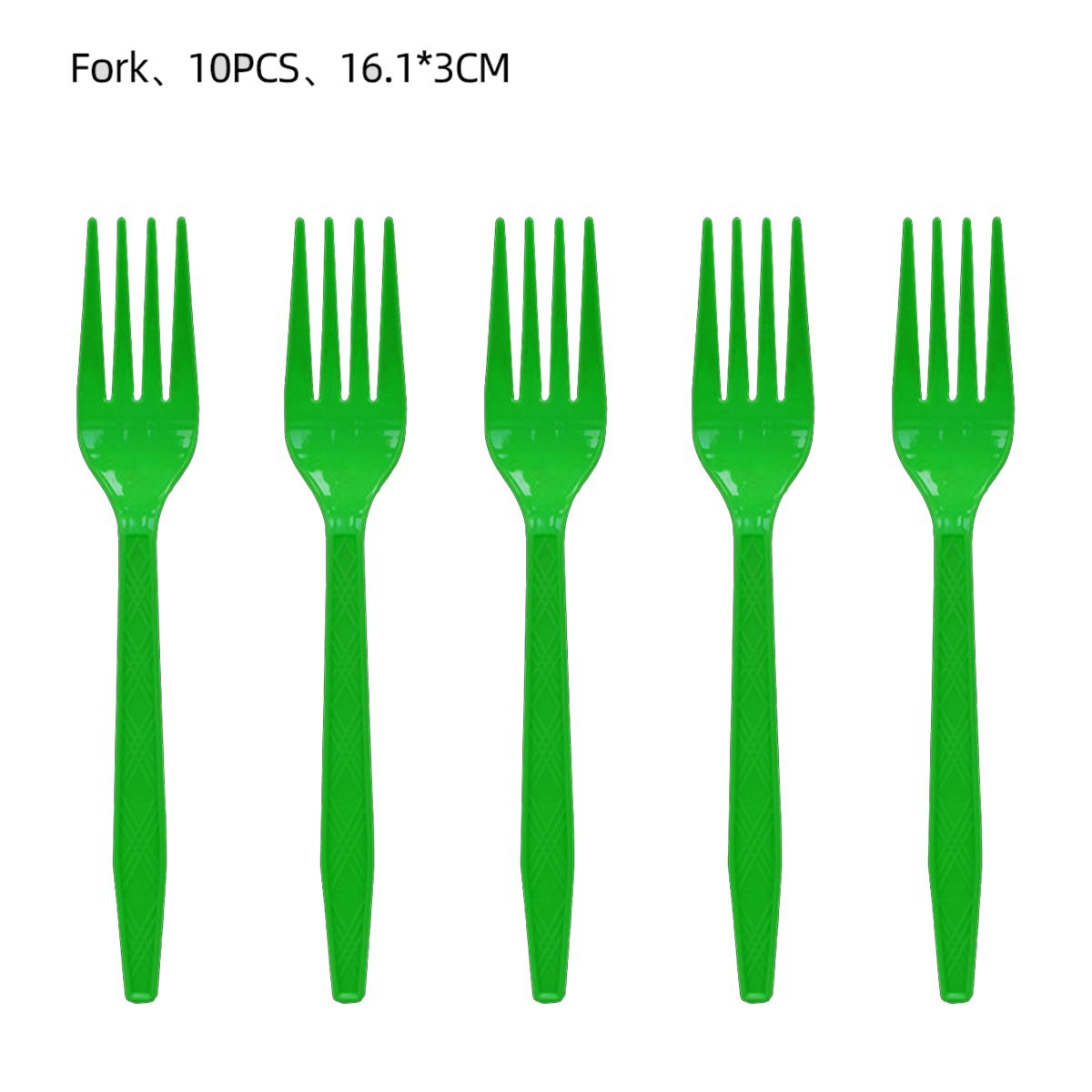 Fourchette en plastique verte-10pcs
