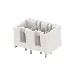 Connecteurs rectangulaires traversants à fil incandescent conformes, 4P RAST 5 TAB HEADER <span class=keywords><strong>THV</strong></span> 1-2298031-4, en stock - Product Image 1