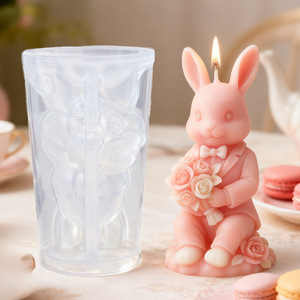 Moule en silicone pour bougie <span class=keywords><strong>d</strong></span>'aromathérapie mignonne, idéal pour la fabrication artisanale de bougies de mariage ou de moules en plâtre - Product Image 4