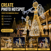 Grande décoration de Noël en forme d'ange lumineux pour l'extérieur, motif d'ange éclairé par LED pour événement commercial