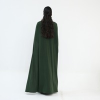 RO9192 Vêtements islamiques élégants, ensemble 2 pièces, pantalon ample à manches longues drapé avec cape attachée, ensemble de costume de mariage modeste pour femmes