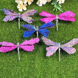 Cristales curativos, artesanías, adornos de libélula, Arco Iris, Aura, turmalina <span class=keywords><strong>negra</strong></span>, mariposa para Decoración - Product Image 1