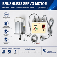Kit de moteur servo sans balais 2200W avec contrôleur de démarrage/arrêt à distance et arbre fileté de 15 mm pour ponceuse à bande et tour vertical