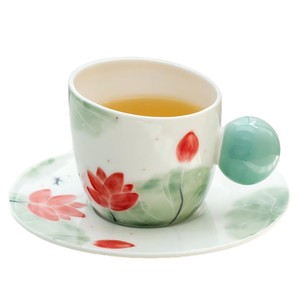 Coffret Cadeau Bouilloire en Céramique Personnalisée Style National, <span class=keywords><strong>Tasse</strong></span> et Soucoupe Lotus <span class=keywords><strong>Sous</strong></span> Glaçure, Haute Valeur Esthétique - Product Image 5
