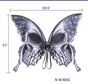 Skeleton Butterfly Wing Punk Halloween Gothic Cosplay Decoration Accessories Halloween Skull Rose Spider Butterfly Headband