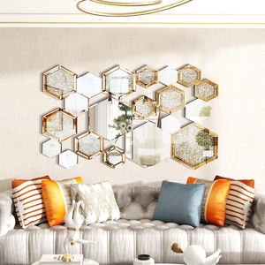 Miroir décoratif en cristal de diamant écrasé de luxe décor décoration murale ensembles de miroirs pour salon chambre et couloir miroir mural - Product Image 3
