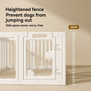 Grande barrière pour animaux de compagnie en acrylique d'intérieur, cage pliable portable pour chiots avec fermeture à bouton, conception de sécurité domestique pour chiens - Product Image 4