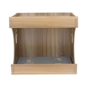 Natuurlijke Kleur Houten Kat Huis Indoor Kat Krabber Kartonnen Huisdier Bed Kat Krabhuis - Product Image 2