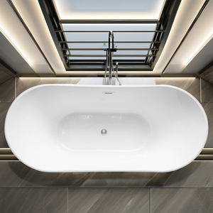 <span class=keywords><strong>Baignoire</strong></span> autoportante de conception moderne blanche universelle pour hôtel, <span class=keywords><strong>baignoire</strong></span> en acrylique ovale pour salle de bain - Product Image 5