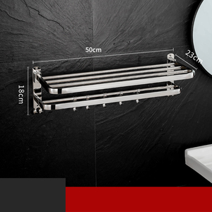 Vendita di fabbrica moderno 60cm lungo pieghevole portasciugamani in acciaio inossidabile porta oggetti da bagno per il montaggio ad angolo - Product Image 3