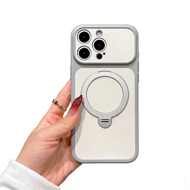 Ring Holder Phone Case for iPhone 17 Pro Max Air 360 Rotation Metal Kickstand Shock Absorbing Cellphone Cover