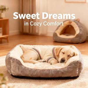 Rompi Rajut Kucing dan Anak Anjing Gaya Klasik Mewah Warna Beige, Pakaian Hewan Peliharaan Sederhana dan Portabel untuk Musim Gugur dan Musim Dingin - Product Image 2