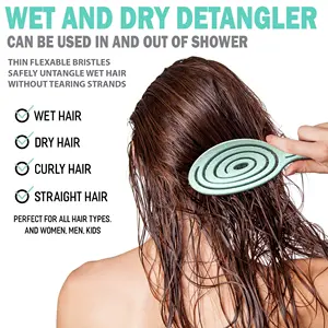 2024 самоочищающая кудрявая Пшеничная солома, щетка для выпадения волос с логотипом и щетиной для женщин