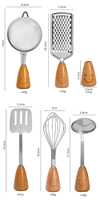 Ensemble de 12 outils de cuisine Montessori pour tout-petits et enfants, en acier inoxydable 304 de qualité alimentaire, avec manche en bois de hêtre naturel écologique
