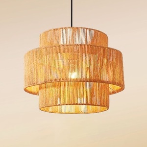 <span class=keywords><strong>Cuerda</strong></span> de cáñamo tejida a mano de estilo bohemio E26 E27 Lámpara colgante - Product Image 1