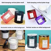 Etiquetas de advertencia de velas impermeables personalizadas, pegatinas adhesivas chapadas en oro para velas perfumadas de aromaterapia, etiqueta de embalaje