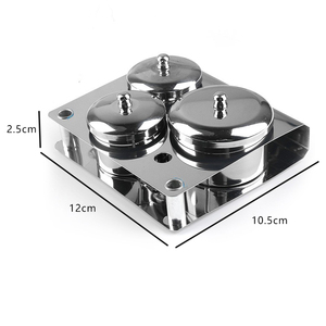 Stainless Steel 3 5 Piece Manicure Acrylic Powder Liquid Container Jar Organizer Tray Lid Salon Nail Art <b>Storage</b> Holder <b>Tool</b> - Product Image 5