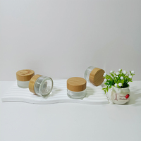 5g 10g 15g 20g 30g 50g 100g pot en bambou transparent avec véritable bouchon en bambou joint blanc pour pots cosmétiques emballage de crème pour le visage