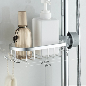 Étagère de Douche Murale Sans Perçage en Aluminium pour Salle de Bain, <span class=keywords><strong>Support</strong></span> de Rangement pour Douche et Toilettes - Product Image 4