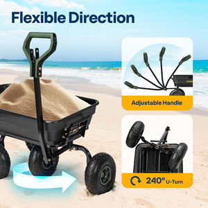 4 <span class=keywords><strong>Cu</strong></span>.<span class=keywords><strong>Ft</strong></span>. Chariot à benne basculante en poly de <span class=keywords><strong>10</strong></span> "sans pneus plats avec poignée rotative à 180 °, chariots et wagons de jardin robustes d'une capacité de 600 lb - Product Image 6