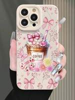 Coque de téléphone portable motif nœud café pour iPhone 16 Plus 15 17 18 Pro Max, coque arrière antichoc en TPU Angel Eye