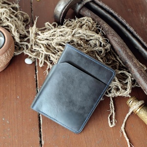 For Unisex Vintage Italian Leather Bifold <b>Slim</b> Anti-Theft RFID Thread Cotton Short Large Capacity <b>Card</b> <b>Holder</b> ID Window - Product Image 3