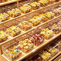 Boîte à bonbons transparente personnalisée en acrylique pour aliments sucrés, céréales, noix, épices, avec couvercle et poignée, pour le stockage en vrac