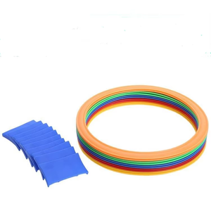 Anneaux de jeu de <span class=keywords><strong>marelle</strong></span> en plastique pour l'extérieur |   Outils d'entraînement sensoriel interactif parent-enfant, aides <span class=keywords><strong>à</strong></span> l'éducation précoce tactile pour <span class=keywords><strong>la</strong></span> maternelle - Product Image 3