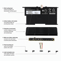 Baterai Laptop Li-ion 4 Sel 15.0V 45Wh Pengganti untuk Lenovo ThinkPad X1 Carbon Gen 2 Gen 3 45N1702