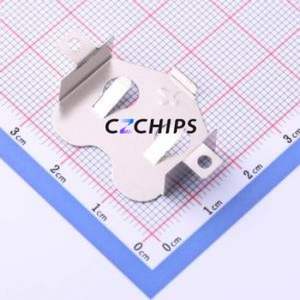 MY-2477-02 Button & Strip Battery Connector SMD Connector Battery Clip CR2477 Phosphor Bronze Nickel - Product Image 1