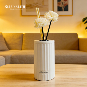 น้ำหอมปรับอากาศแบบก้านไม้หอม ขนาด 75 มล. กลิ่นหอมติดทนนาน บรรจุในขวดเซรามิก ขายส่ง |   เครื่องกระจายกลิ่นหอมสำหรับบ้านสไตล์มินิมอล - Product Image 2