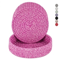 Sous-plats, dessous de plat, paniers de rangement, supports de casseroles, tapis de cuisine résistants à la chaleur en tissu durable 100% coton 33cm 5mm