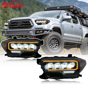 Gruppo Fari <span class=keywords><strong>LED</strong></span> Auto SINDAR, Accessori Modificati per Fari Anteriori Toyota Tacoma N300 2015-2020 2016-2023, Luce a 4 Lenti - Product Image 1