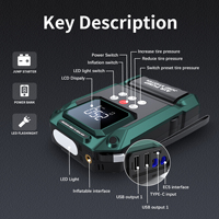 Purehood S400 27000mAh Kit de Sécurité pour la Conduite Nocturne Démarreur d'Urgence Pompe à Air 150PSI 4000A Pinces Intelligentes Type-C pour Voiture et Camion