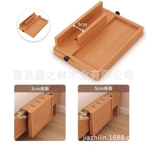Wooden <b>Bedside</b> <b>Shelf</b> Foldable Storage Tray Natural Wood Color Minimalist Design For Bedroom Use - Product Image 5