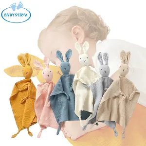 Babyshow hayvan Lovey dolması hayvan yorgan çocuklar uyku havlu güvenlik örtüsü tavşan bebek uyku konfor oyuncaklar