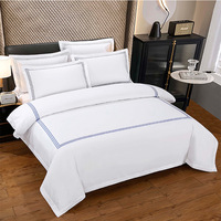 Draps d'hôtel de luxe 5 étoiles doux pour la peau, linge de lit blanc 100 coton, ensemble de draps d'hôtel