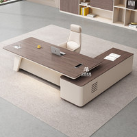 LBZ-139X Scrivania Direzionale Semplice con Finitura Verniciata, Lusso Leggero, Moderna, a L, Grande, con Piano Rinforzato per Manager