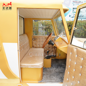 Coche Fúnebre Eléctrico de Estilo Vintage con Ventanas Grandes, Diseño Bicolor en Amarillo y Blanco - Product Image 5