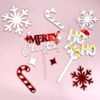 Großhandel Weihnachts dekorationen Acryl Kuchen Topper Schnee rohr Frohe Weihnachten Kuchen Topper Thema Party Kuchen Dekorationen Lieferungen