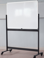 Tableau blanc mobile double face avec roulettes en acier verrouillables, cadre en aluminium, grande étagère à stylos - Ohsung AS09-A