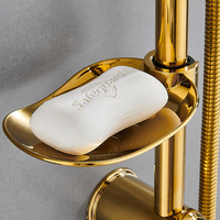 Système de douche doré combiné de robinet de pulvérisation à main de pluie rond haute pression mural