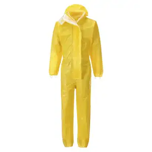 EN1149-5 EN1073-2 EN14126 Chemical Coverall Type3 Safety Suit With Self-adhesive Double Layer Storm Flaps