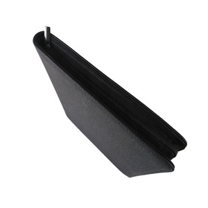 Công suất lớn dây kéo PU da danh mục đầu tư A4 du lịch danh mục đầu tư kinh doanh với ngân hàng điện và nhiều túi tùy chỉnh logo dập nổi - Product Image 4