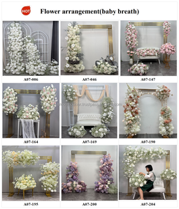 Arche de fleurs de mariage en soie artificielle lisse avec cadre en bois, taille 1,8-2,4 m pour décoration extérieure - Product Image 3