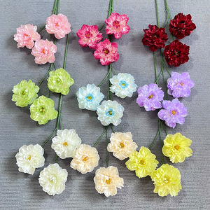 Bouquet de fleurs artificielles de pivoines Ilo à 3 têtes, décoration de mariage, en plastique et tissu, pour la maison - Product Image 2