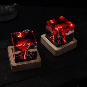 Kids Table <b>Lamp</b> Creative Resin Volcanic Light Relaxing Sleep Nightlight Lighted Volcano Ornament for <b>Study</b> Room Living Room - Product Image 4