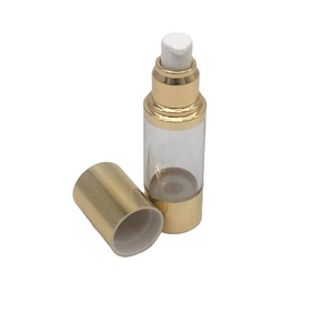 Flacons de crème cosmétique de luxe personnalisés sans air avec <span class=keywords><strong>pompe</strong></span> en aluminium doré pour sérum et lotion de soin de la peau 15 ml - Product Image 4