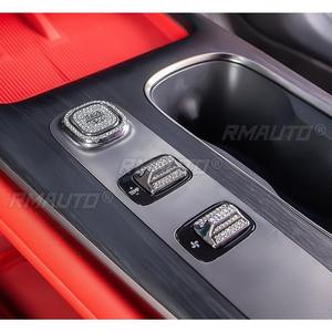 Pegatina interior con incrustaciones de diamantes para botón de control central de Xiaomi Su7, accesorio de modificación con pegatina de diamante para el botón de arranque. - Product Image 3